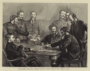 The Autumn Manoeuvres, Officers Playing at Kriegs Spiel, or the Game of War